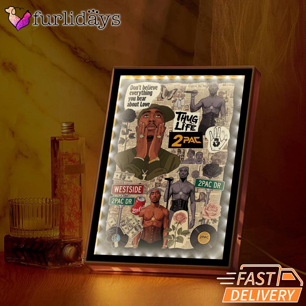 Tupac Collage Green Thug Life Mirror Night Light Tupac Collage Green Thug Life Mirror Night Light