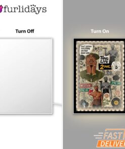 Tupac Collage Green Thug Life Mirror Night Light