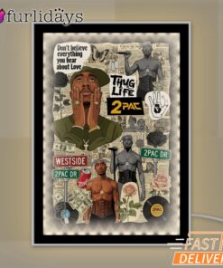 Tupac Collage Green Thug Life Mirror Night Light