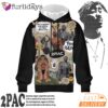 Tupac Collage Vintage Sepia 3D Hoodie, 90s Music Hoodie
