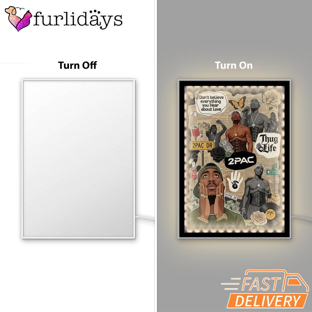 Tupac Collage Vintage Sepia Mirror Night Light Tupac Collage Vintage Sepia Mirror Night Light