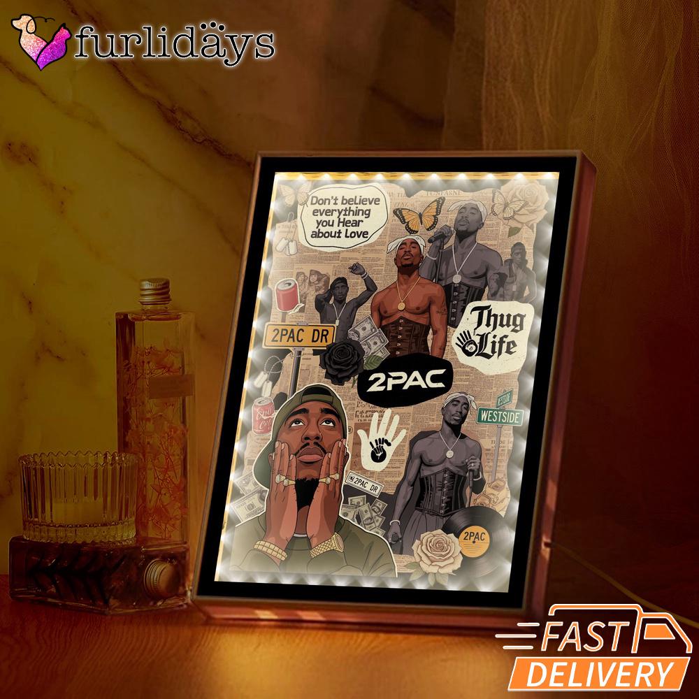 Tupac Collage Vintage Sepia Mirror Night Light Tupac Collage Vintage Sepia Mirror Night Light