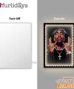 Tupac Cross Glow Mirror Night Light, Rapper Lamp