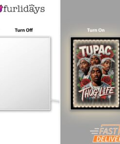 Tupac Cross Hands Mirror Night Light, Rapper Lamp