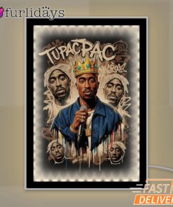 Tupac Crown Rap King Vintage Mirror Night Light, Rapper Lamp