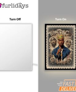 Tupac Crown Rap King Vintage Mirror Night Light, Rapper Lamp