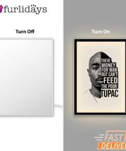 Tupac Feed The Poor Quote Mirror Night Light, Rapper Lamp