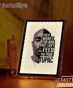 Tupac Feed The Poor Quote Mirror Night Light, Rapper Lamp