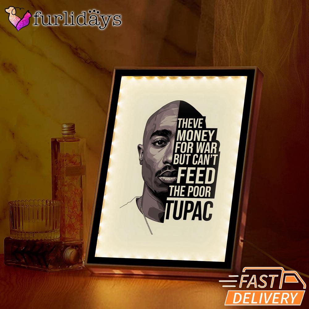 Tupac Feed The Poor Quote Mirror Night Light, Rapper Lamp Tupac Feed The Poor Quote Mirror Night Light, Rapper Lamp