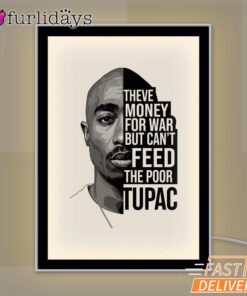 Tupac Feed The Poor Quote Mirror Night Light, Rapper Lamp