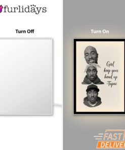 Tupac Girl Keep Head Up Mirror Night Light, Rapper Lamp