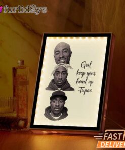 Tupac Girl Keep Head Up Mirror Night Light, Rapper Lamp
