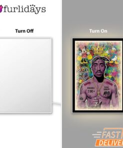 Tupac Graffiti Purple Mirror Night Light, Rapper Lamp