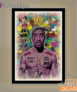 Tupac Graffiti Purple Mirror Night Light, Rapper Lamp