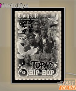 Tupac Hip Hop Thug Life BW Mirror Night Light