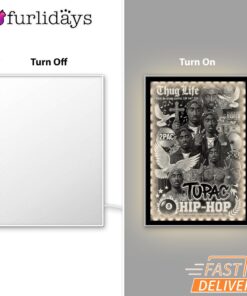 Tupac Hip Hop Thug Life BW Mirror Night Light