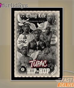 Tupac Hip Hop Thug Life Collage Mirror Night Light, Rapper Lamp