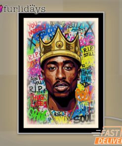Tupac King Crown Pop Bright Mirror Night Light, Rapper Lamp