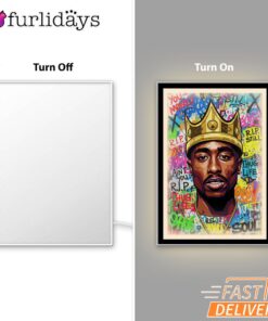 Tupac King Crown Pop Bright Mirror Night Light, Rapper Lamp