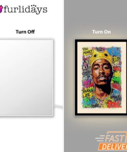 Tupac King Crown Pop Green Mirror Night Light, Rapper Lamp