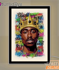Tupac King Crown Pop Yellow Mirror Night Light, Rapper Lamp