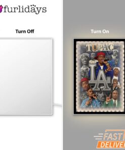 Tupac LA City Collage Mirror Night Light, Rapper Lamp