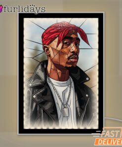 Tupac Leather Bandana Mirror Night Light, Rapper Lamp