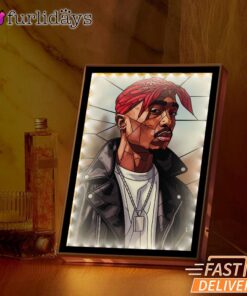 Tupac Leather Bandana Mirror Night Light, Rapper Lamp