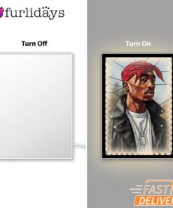 Tupac Leather Bandana Mirror Night Light, Rapper Lamp