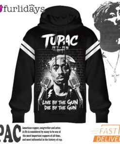 Tupac Live by the Gun Quote 3D Hoodie, 90s Music Hoodie