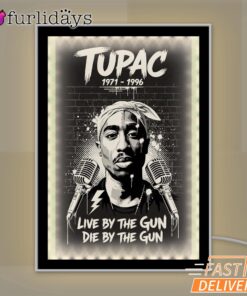 Tupac Live by the Gun Quote Mirror Night Light, Rapper Lamp