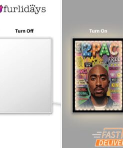 Tupac Magazine Cover Bright Mirror Night Light, Rapper Lamp
