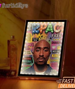 Tupac Magazine Cover Bright Mirror Night Light, Rapper Lamp