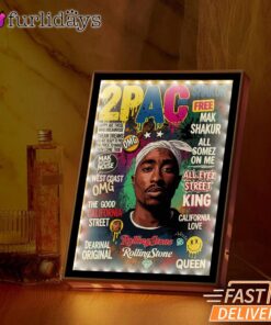 Tupac Magazine Cover Green Mirror Night Light, Rapper Lamp