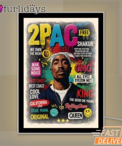 Tupac Magazine Cover Original Mirror Night Light, Rapper Lamp