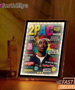 Tupac Magazine Cover Original Mirror Night Light, Rapper Lamp