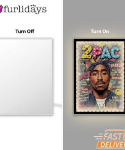Tupac Magazine Pop Art Mirror Night Light, Rapper Lamp