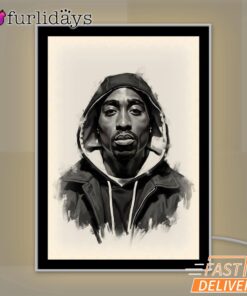 Tupac Mirror Night Light Black White, Rapper Lamp