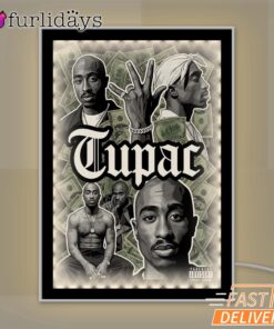Tupac Montage Black White Mirror Night Light, Rapper Lamp