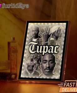 Tupac Montage Black White Mirror Night Light, Rapper Lamp