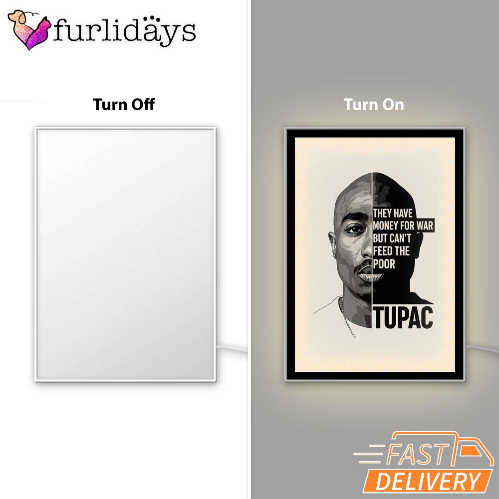 Tupac Motivation Quote Mirror Night Light, Rapper Lamp Tupac Motivation Quote Mirror Night Light, Rapper Lamp