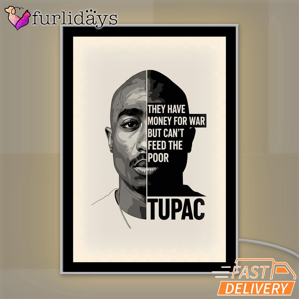 Tupac Motivation Quote Mirror Night Light, Rapper Lamp Tupac Motivation Quote Mirror Night Light, Rapper Lamp