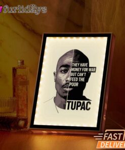 Tupac Motivation Quote Mirror Night Light, Rapper Lamp