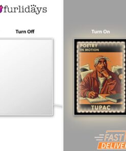 Tupac Poetry Motion Book Mirror Night Light, Rapper Lamp