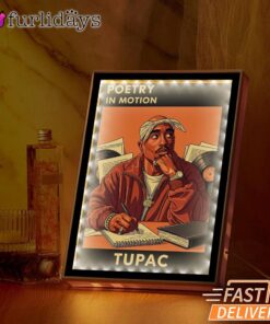 Tupac Poetry Motion Book Mirror Night Light, Rapper Lamp