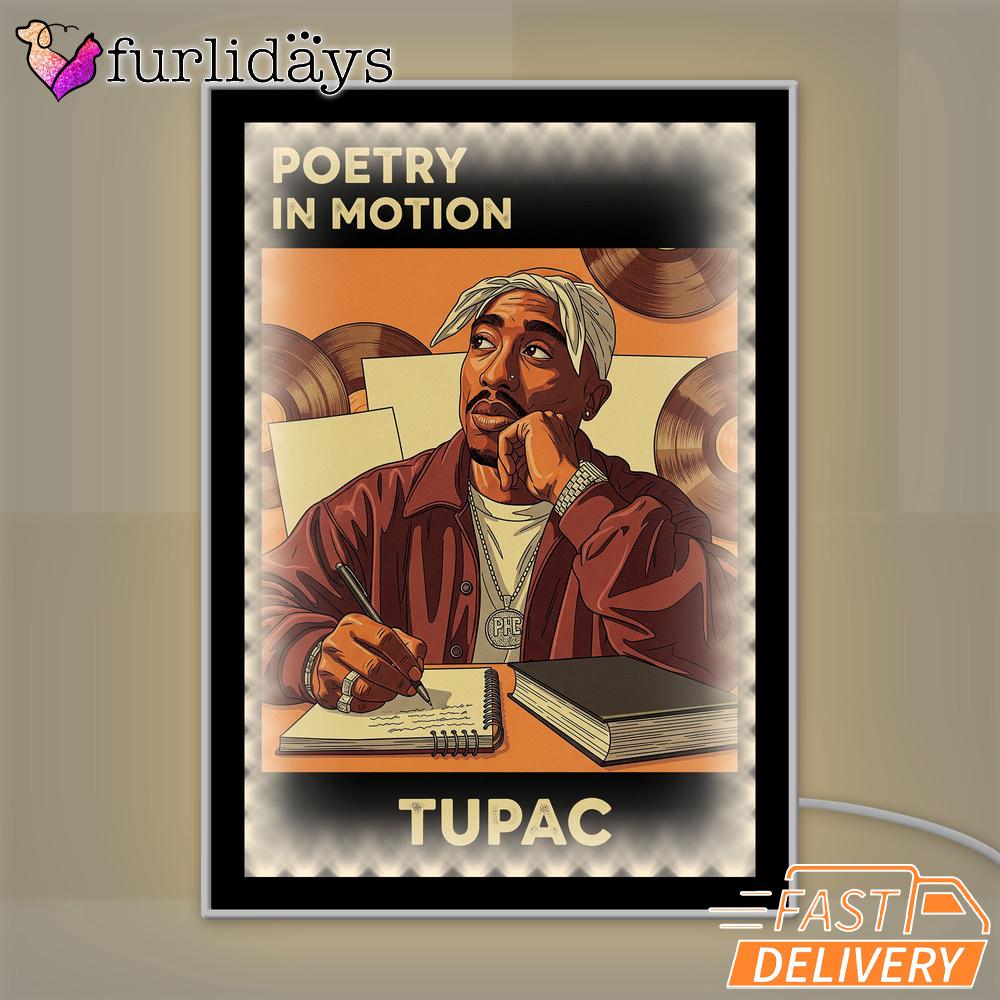 Tupac Poetry Motion Brown Mirror Night Light, Rapper Lamp Tupac Poetry Motion Brown Mirror Night Light, Rapper Lamp