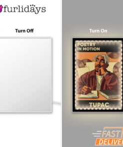 Tupac Poetry Motion Brown Mirror Night Light, Rapper Lamp