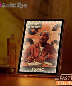 Tupac Poetry Motion Orange Mirror Night Light, Rapper Lamp