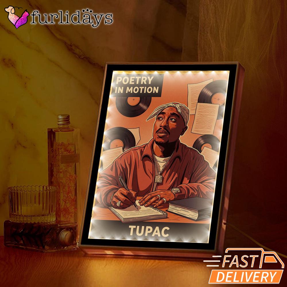 Tupac Poetry Motion Orange Mirror Night Light, Rapper Lamp Tupac Poetry Motion Orange Mirror Night Light, Rapper Lamp