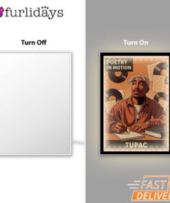 Tupac Poetry Motion Orange Mirror Night Light, Rapper Lamp